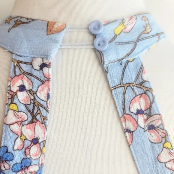 ABEL THE LABEL BLUE FLORAL FIT & FLARE JAASE BACKLESS HALTER MINI DRESS SZ SMALL - Picture 5 of 16